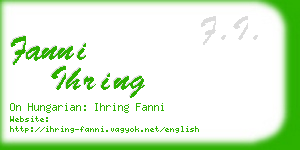 fanni ihring business card